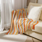 Boho Cozy Throw Blanket in Orange