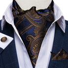 Men's Silk Cravat Set with Cufflinks and Pocket Square