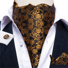 Men's Silk Cravat Set with Cufflinks and Pocket Square