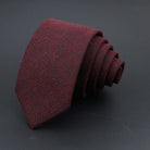 Classic Men's Wool Neckties - Wine Red Pin Dots