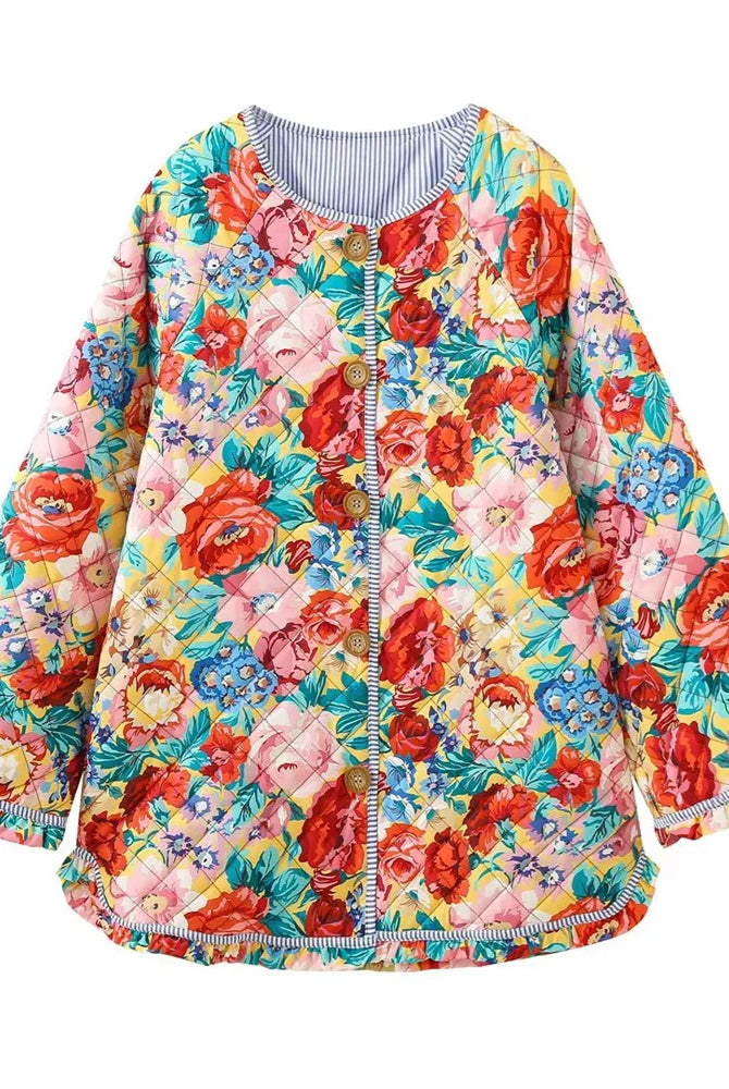 Floral Vibrant Colour Women's Coat