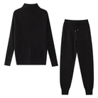 Black Polo Neck Jumper and matching Jogging Pants for women