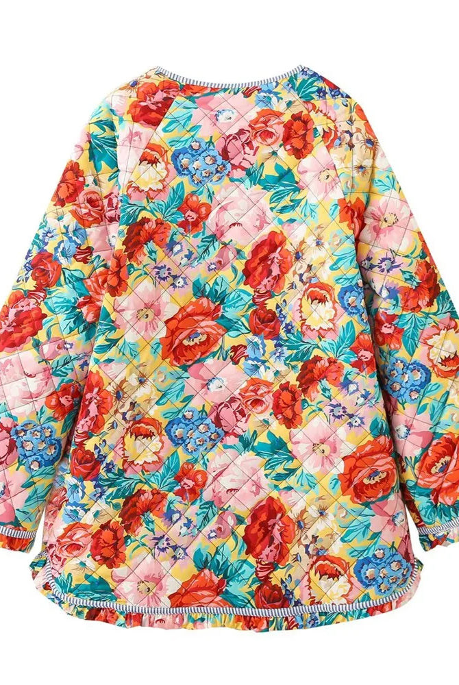 Floral Vibrant Colour Women's Coat (exterior)