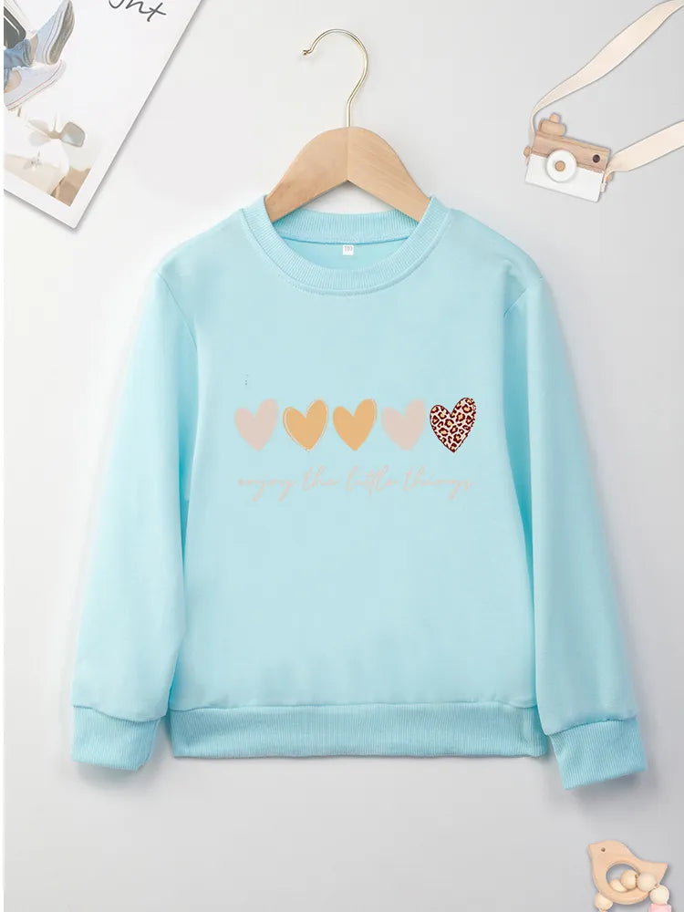 Blue Love Hearts Girls Jumper