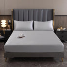 Silver Grey 100% Natural Mulberry Silk Luxury Deep Fitted Bed Sheet Picture 2