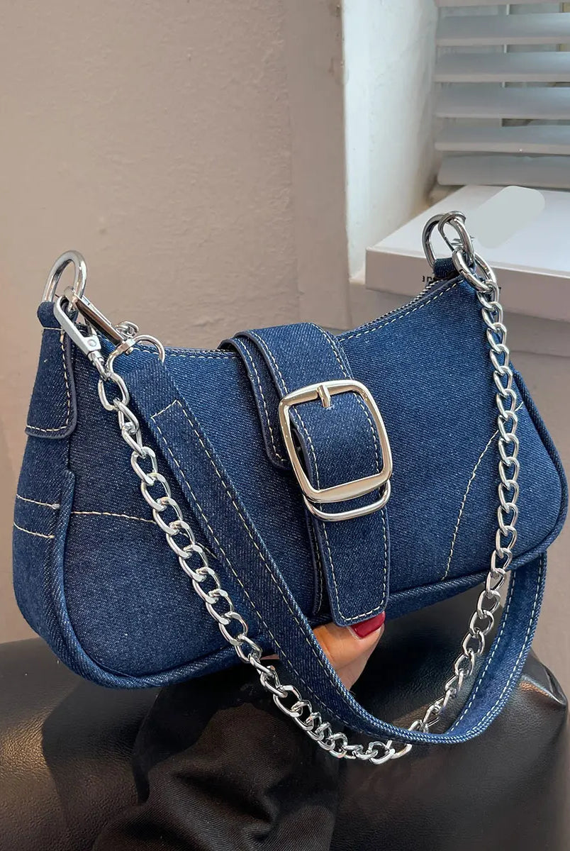 Petite Crossbody Denim Women's Handbag in Blue