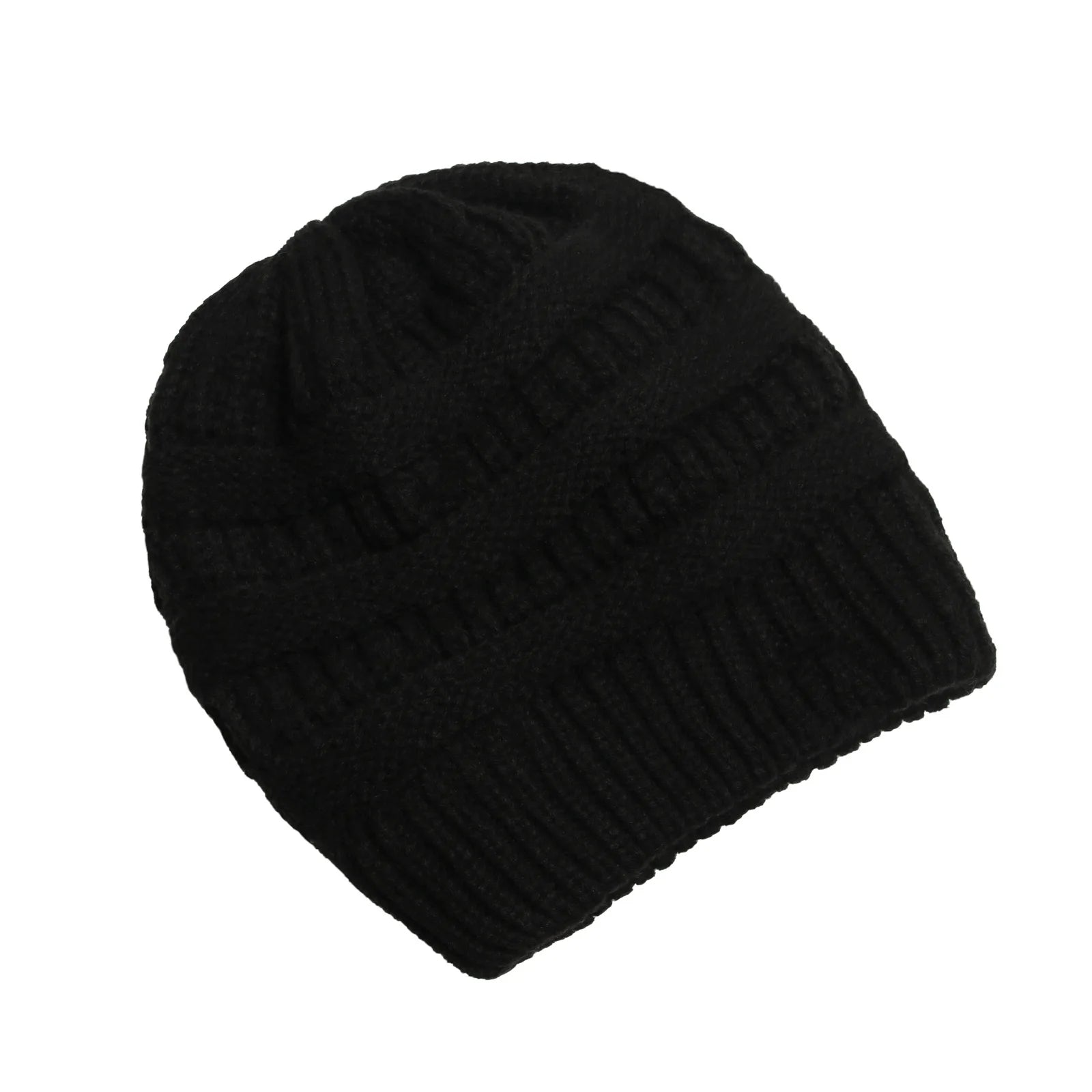 Black Women's Knitted Beanie Hat