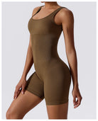 Women's Seamless Fitness Playsuit - Brown