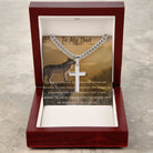 Artisan Cross Necklace (Cuban Link Chain) | Gift For My Dad with LED Box