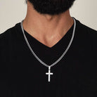 Artisan Cross Necklace (Cuban Link Chain) | Gift For My Dad