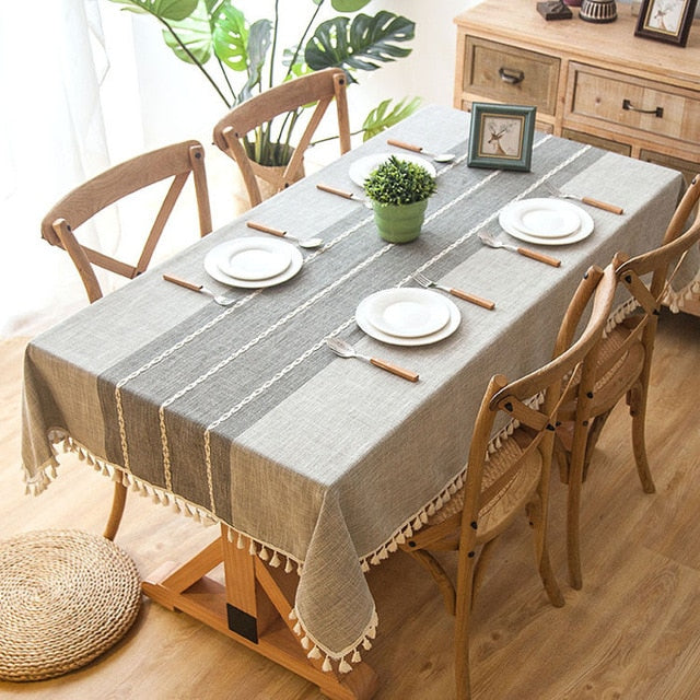 Modern Classic Dining Tablecloth in Grey