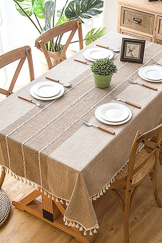 Modern Classic Dining Tablecloth in Beige